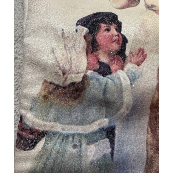 Nostalgia Christmas Stocking Santa With Children 20" Lots of Detail - Picture 3 of 6